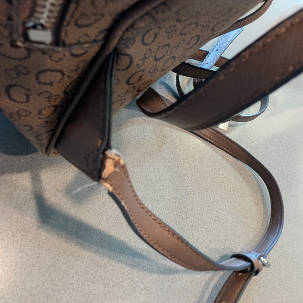 Guess Brown Monogram Backpack - image 7